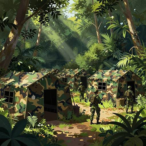Jungle Military Base Stealth Art