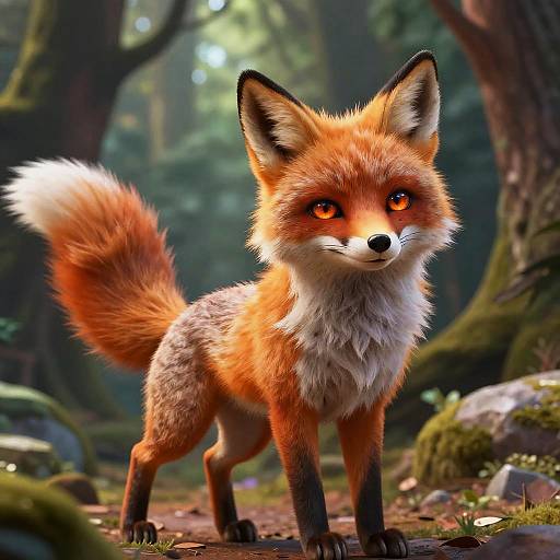 Anthropomorphic Fox in Fantasy Forest