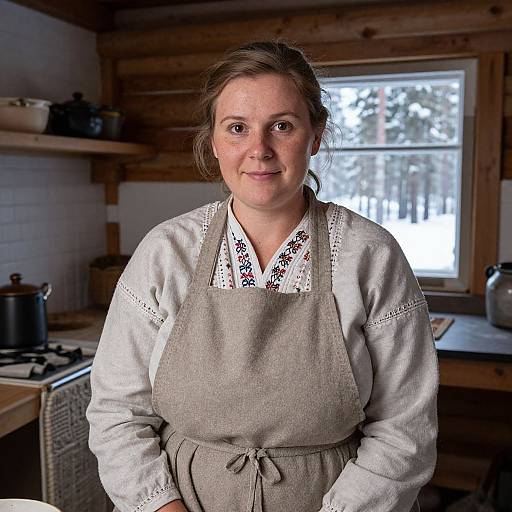 Realistic Finnish Folk Woman Portrait