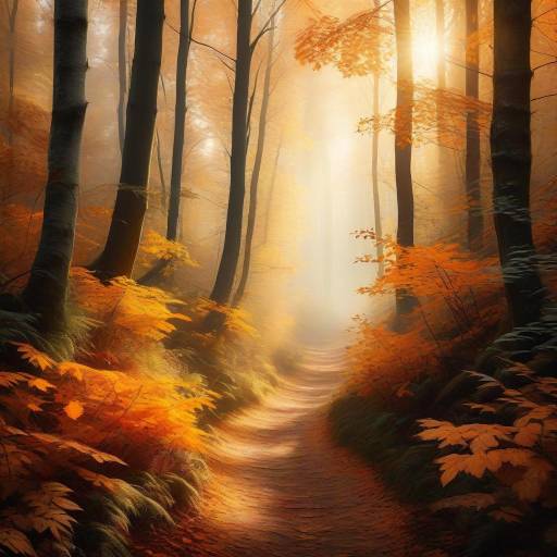 Enchanting Autumn Forest in Golden Light
