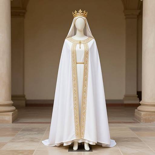 Mannequin in Regal White Robe