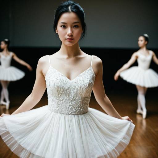 Ballerina in White Ballet Dress