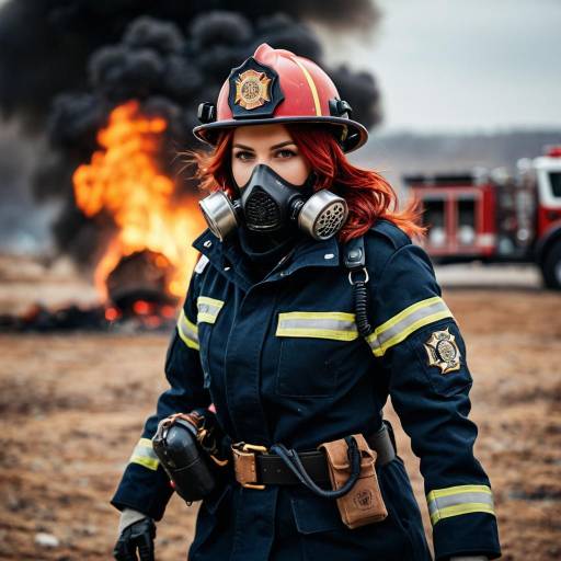 Fearless Firefighter Girl in Uniform