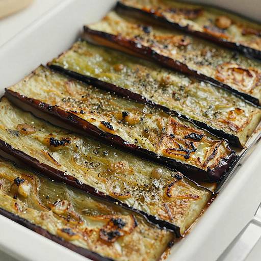Golden Roasted Eggplant Close-Up