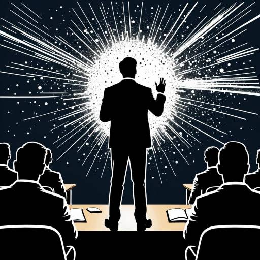 Teacher Giving Lecture with Powder Explosion Illustration