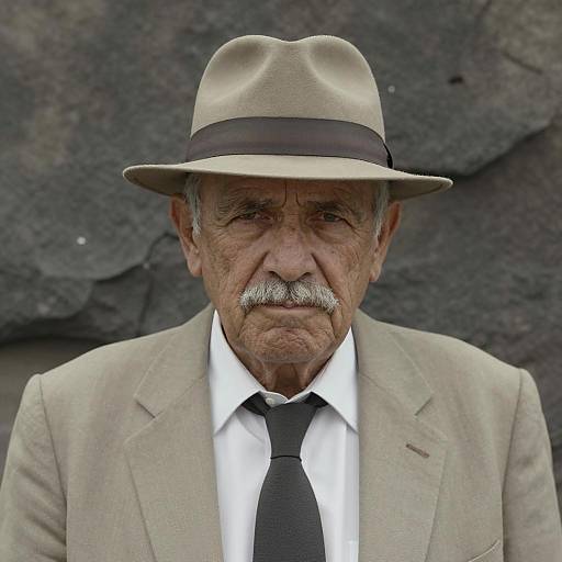 Older Man in Beige Suit Portrait