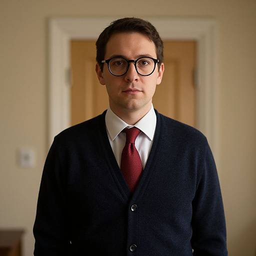 Man with Glasses and Red Tie
