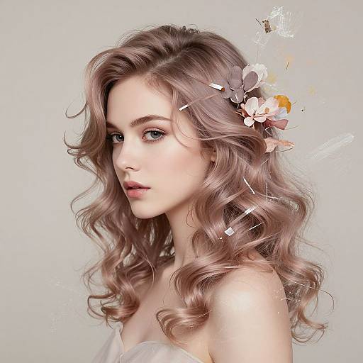 Elegant Woman Portrait with Surreal Hair