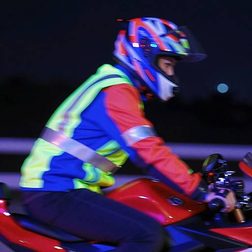 Neon Blurred Rider in Reflective Gear