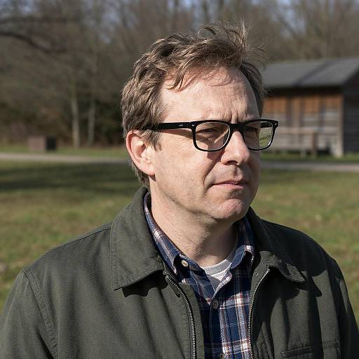 Middle-Aged Man in Outdoor Setting
