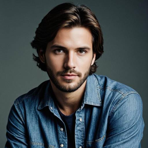 Young man in denim shirt portrait