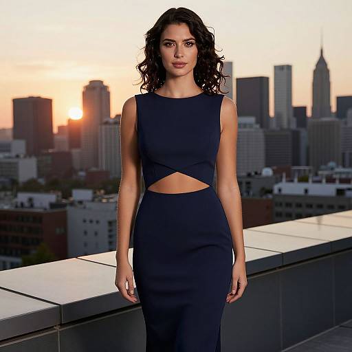 Confident Woman Modeling Evening Gown