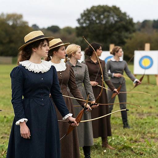 Victorian Women Archers in Nature