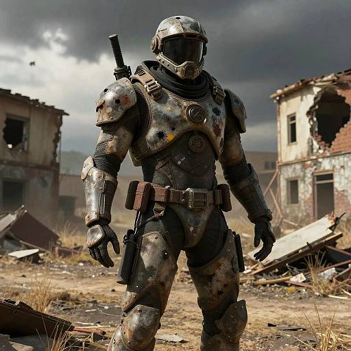 Armored Car in Post-Apocalyptic Wasteland