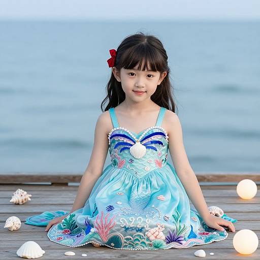 Natural Light Mermaid Party Portrait