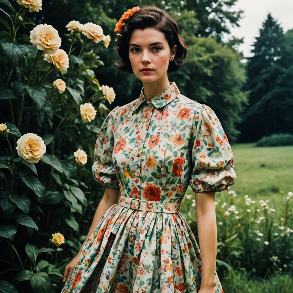 Vintage Floral Elegance in Tim Walker Style