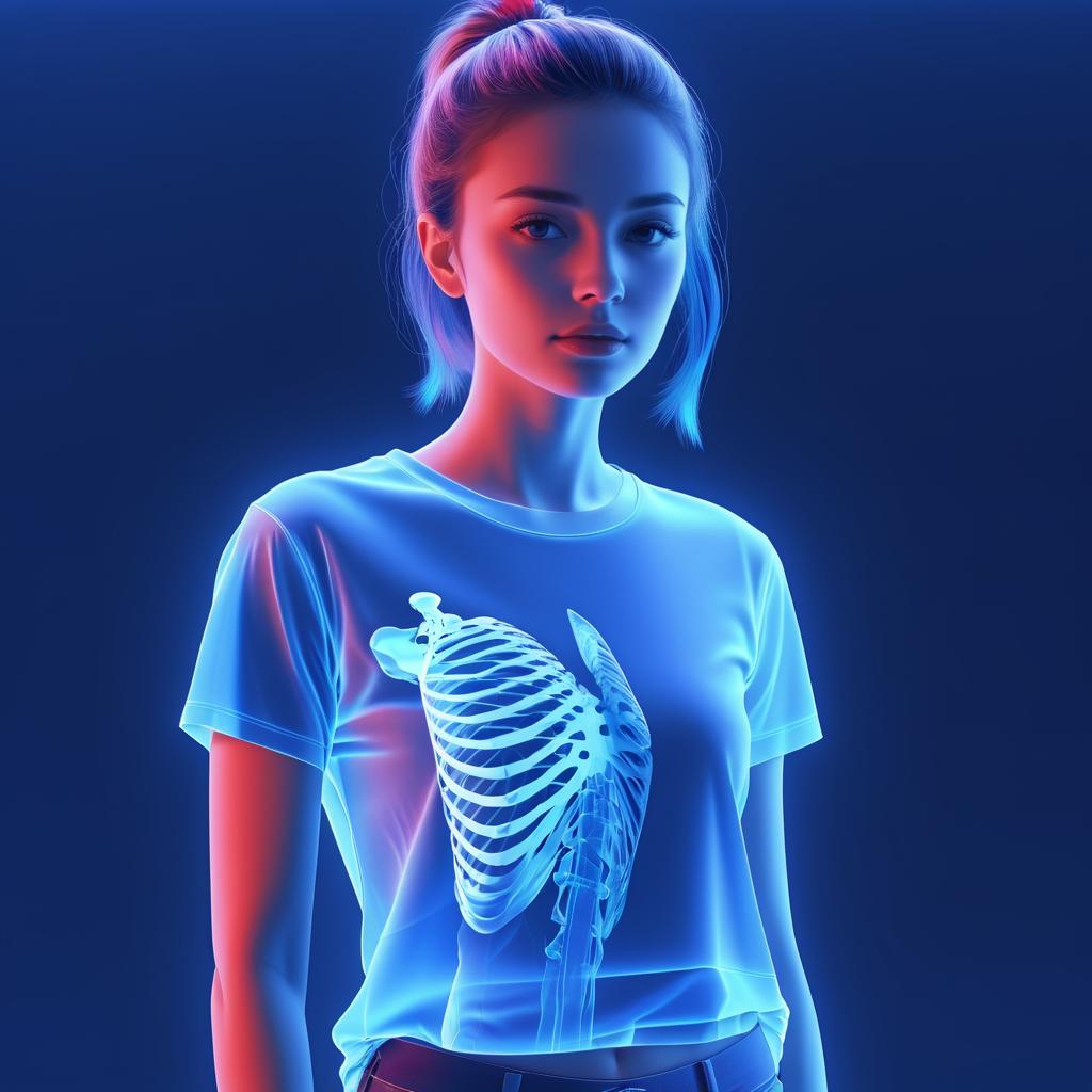 X-Ray Art: Young Woman in Contrast