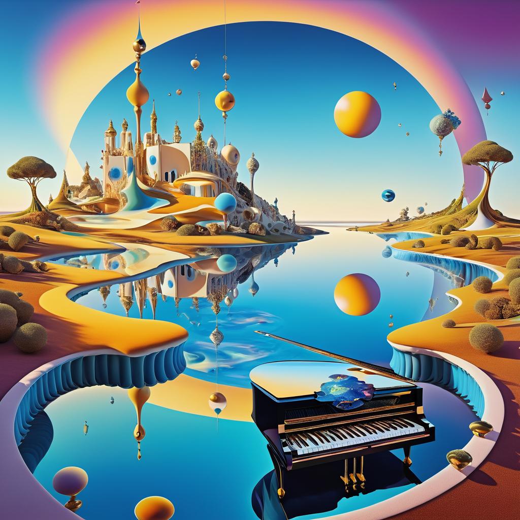 Surreal Melting Piano in Dalí Style