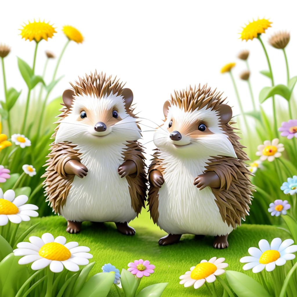 Adorable Hedgehogs in Beatrix Potter Style