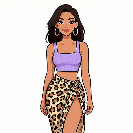 Smiling Woman in Lilac Streetwear