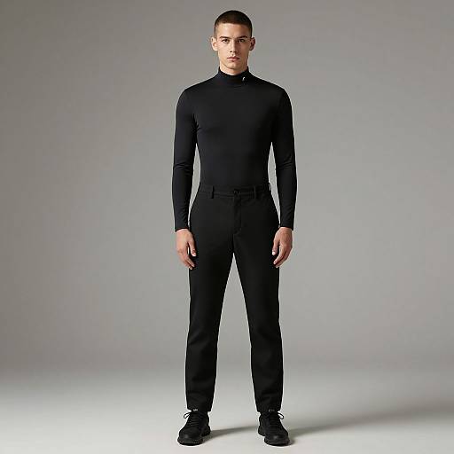 Male Model in Sleek Black Outfit
