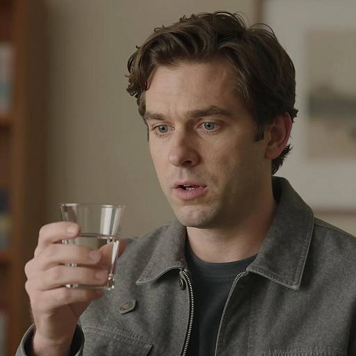 Surprised Man in Gray Jacket Portrait