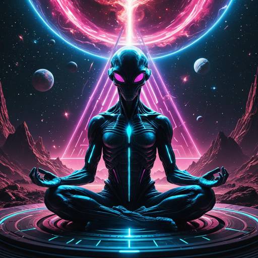 Psionic Alien Mystic Meditating in Space