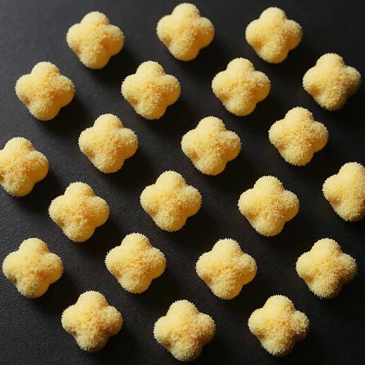 Fluffy Yellow Puffs on Black