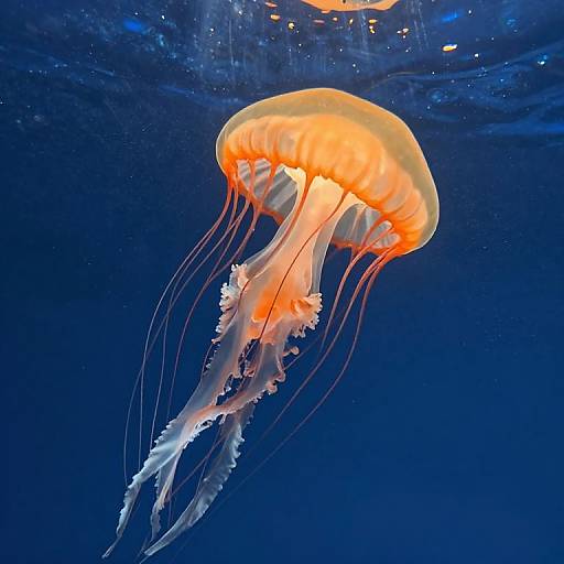 Glowing Jellyfish in Deep Blue Waters