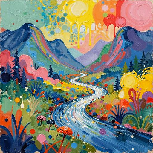 Surreal Blotch Art Landscape