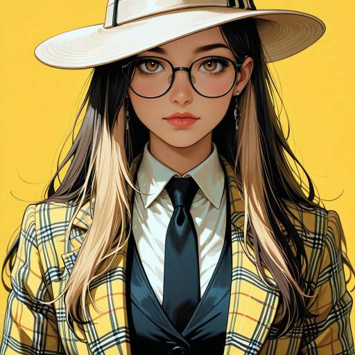 Elegant Bohemian Poet in Plaid Attire Elegant Bohemian Poet in Plaid Attire