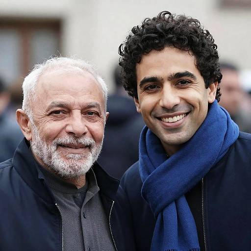 Portrait of Two Men with Scarf