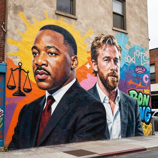 Inspirational Mural of MLK and Gosling