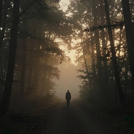 Ethereal Forest Path at Dusk