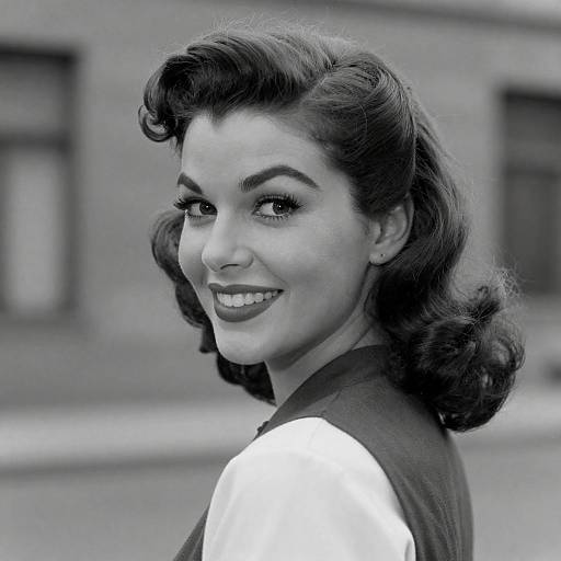 1950s Portrait: Playful Woman Over Shoulder
