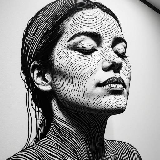 Fingerprint Art Forming Woman's Face