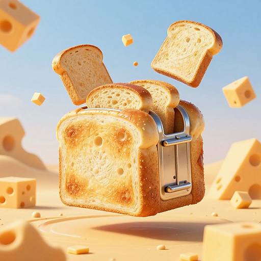 Surreal Floating Toasters and Cheese