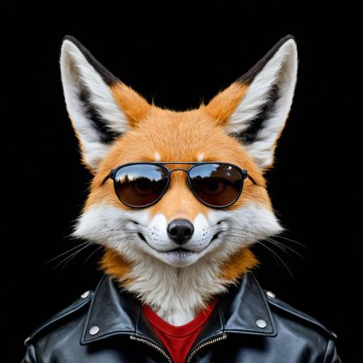 Realistic Fox Portrait in Leather Jacket Realistic Fox Portrait in Leather Jacket