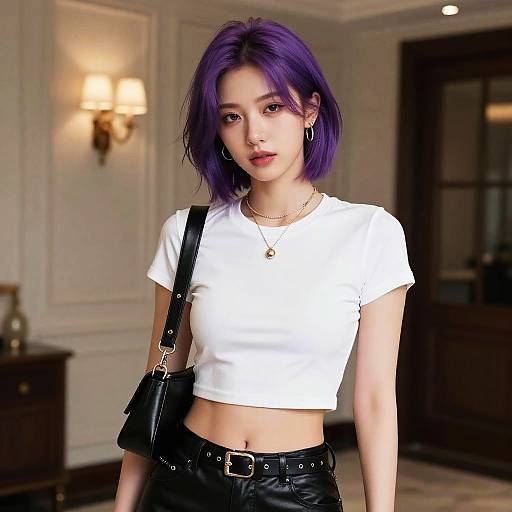 Chic Young Woman in Elegant Setting