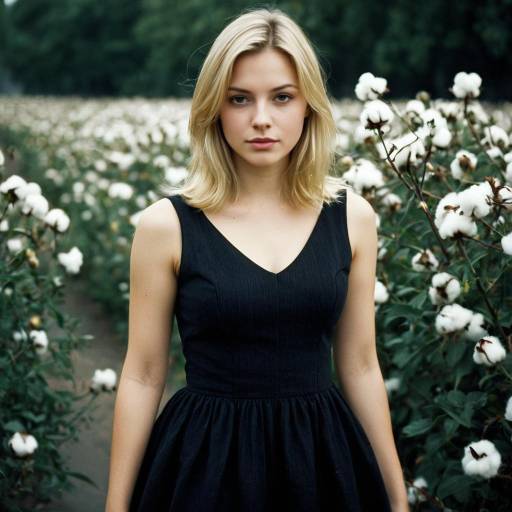 Blonde Woman in Cotton Field