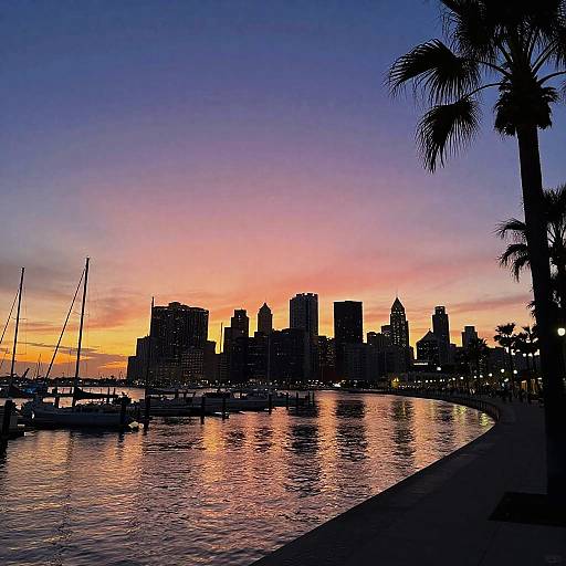 Twilight City Marina Skyline