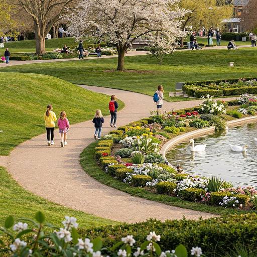 Serene Park with Winding Paths