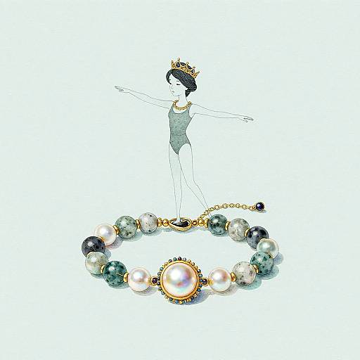 Heron on Moonstone Bracelet