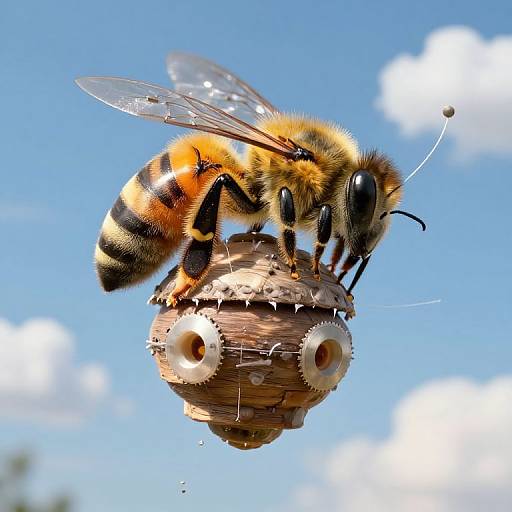 Clockwork Honeybee in Celestial Sky