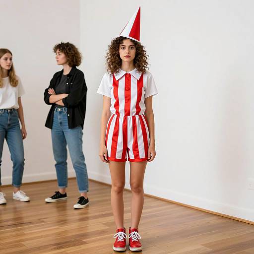 Colorful Circus Costume Photography in Minimalist Room