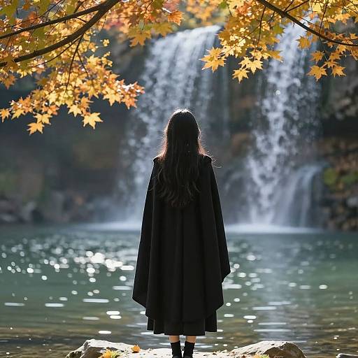 Mystical Autumn Forest Witch Scene