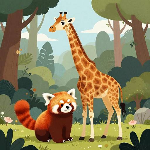 Red Panda Giraffe Hybrid Fantasy