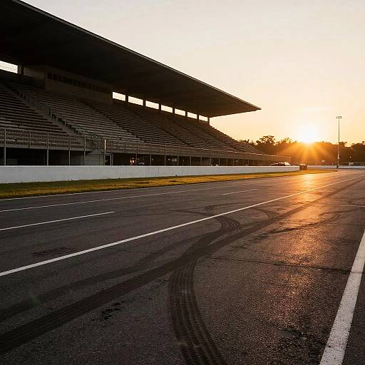 Nostalgic Sunset Race Track Scene