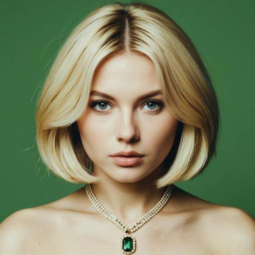 Blonde Woman with Green Necklace