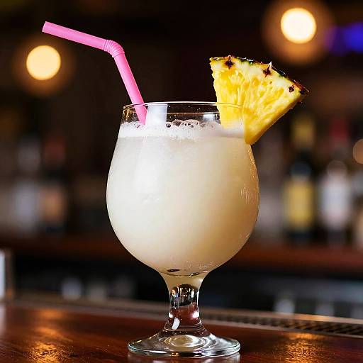 Vibrant Tropical Cocktail with Pineapple